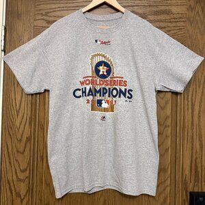 Houston Astros 2017 World Series Champions T-Shirt Mens Size L MLB Tee